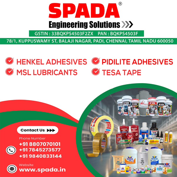 Cover photo of SPADA Engineering Solutions ( Pidilite Products, MSL Lubricants, Tesa Tapes, Loctite Adhesives ) Authorized Distributor
